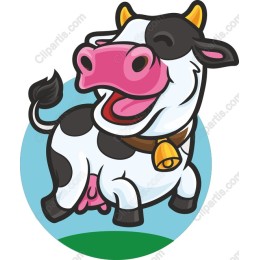 Joyful Cartoon Cow