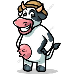 Cheerful Cartoon Cow