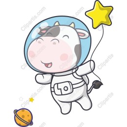 Cheerful Astronaut Cow