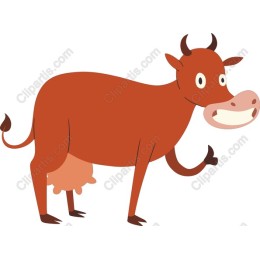 Cheerful Cartoon Cow