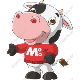 Cheerful Cartoon Cow Character