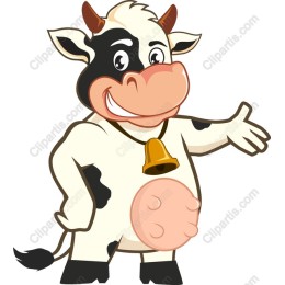 Cheerful Cartoon Cow