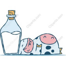 Lazy Cow and Milk Bottle