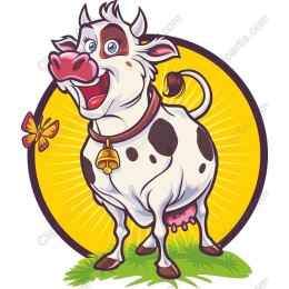 Cheerful Cartoon Cow