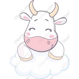 Cute Cow on a Cloud