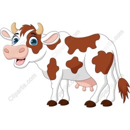 Cheerful Cartoon Cow Drawing