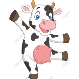 Cheerful Cartoon Cow