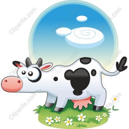 Playful Cartoon Cow