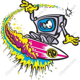 Quirky Computer Surfer