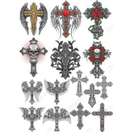  Crosses and Skull Clipart Bundle