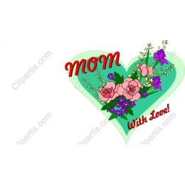 Floral Heart for Mom - With Love