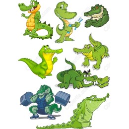 Cartoon Crocodile Bundle - 9 Unique Characters