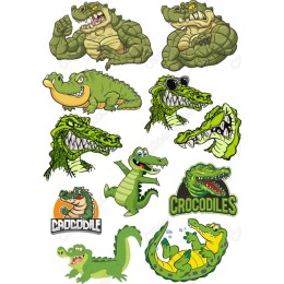 Crocodile Characters Set - Vibrant Cliparts Collection
