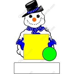 Cheerful Snowman with Customizable Message Sign