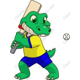 Playful Alligator Baseball Player