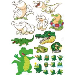 Crocodile Character Set: Playful