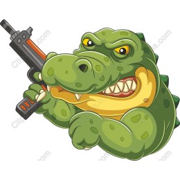 Fierce Alligator with Toy Gun