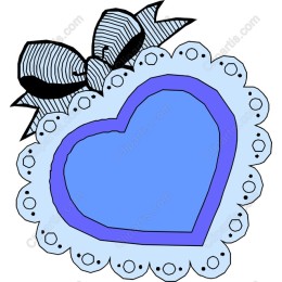 Charming Blue Heart with Bow