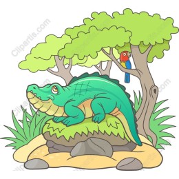 Colorful Crocodile and Nature