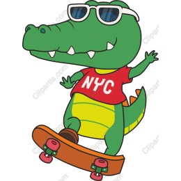 Cool Cartoon Alligator Skater
