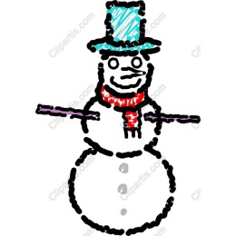 Cheerful Hand-Drawn Snowman