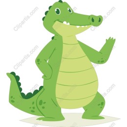 Charming Cartoon Crocodile