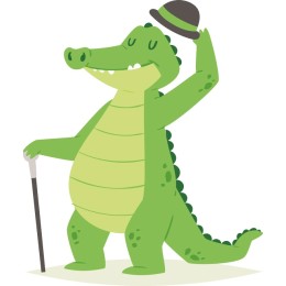 Whimsical Crocodile Character