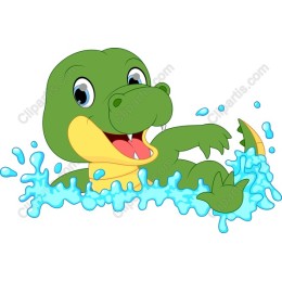 Playful Dinosaur Splashing in Water