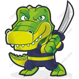 Cartoon Crocodile Warrior