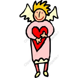 Whimsical Angel Holding Heart