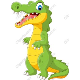 Cheerful Cartoon Crocodile