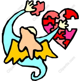 Whimsical Angel Puzzle Heart