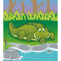 Charming Cartoon Crocodile