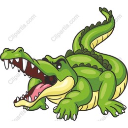 Cheerful Green Crocodile