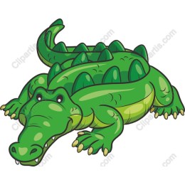 Playful Green Cartoon Crocodile
