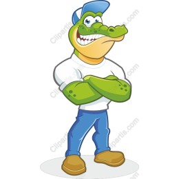 Cheerful Alligator Character