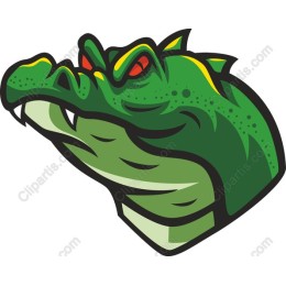 Fierce Green Crocodile Head