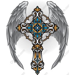 Ornate Cross with Wings