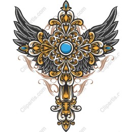 Ornate Winged Cross