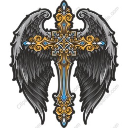 Ornate Cross with Wings