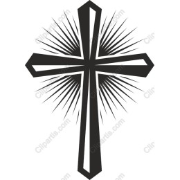 Black Cross with Radiant Rays