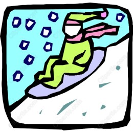 Whimsical Rabbit Sliding Down Snow Hill