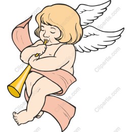 Whimsical Cherub Trumpet