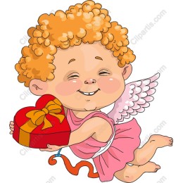 Charming Cherub with Heart Gift
