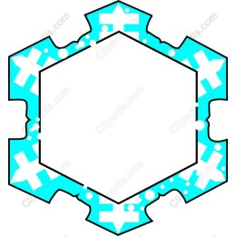 Vibrant Blue Hexagonal Frame