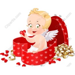 Cherubic Baby in Heart Box