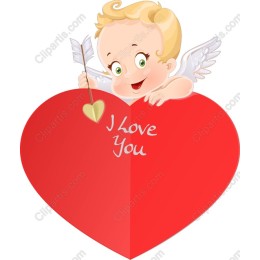 Cute Angel with Heart - I Love You