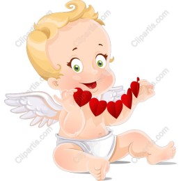 Cute Cherubic Baby with Hearts