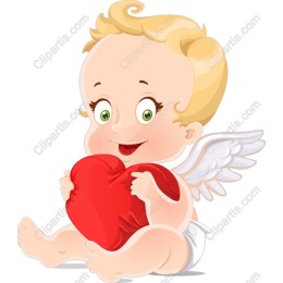 Cute Baby Angel Holding Heart