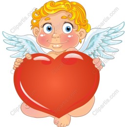 Adorable Cherub Holding Heart